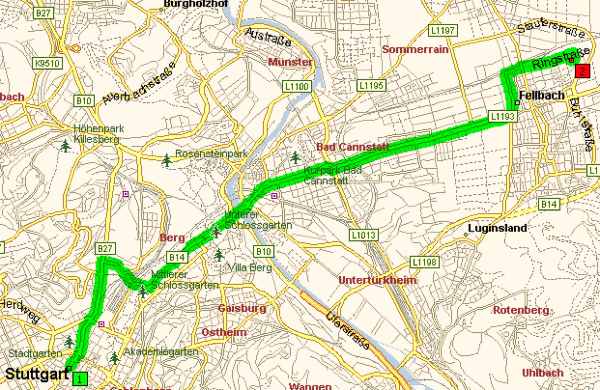 Stadtplan Stuttgart/Fellbach